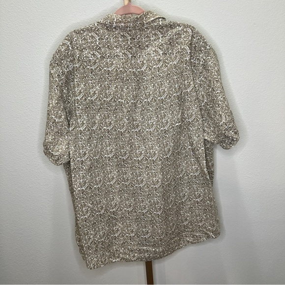 Roundtree & Yorke Linen Button Down Shirt Tan & White 2XB - Picture 6 of 6